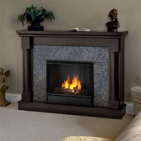 Real Flame Bennett Ventless Gel Fireplace - Dark Walnut - 3120-DW
