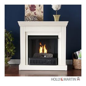Holly & Martin Bastrop Petite Convertible Gel Fireplace-Ivory - 37-036-031-0-18