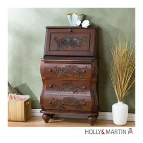 Holly & Martin Logan Hand-Carved Drop Front File Desk-Walnut - 55-153-020-4-39
