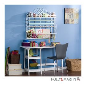 Holly & Martin Victoria Wall-Mount Craft Storage Rack-White - 25-247-054-5-40