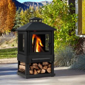 Real Flame Trestle Outdoor Fireplace - 950-BK