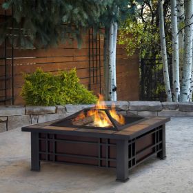 Real Flame Morrison Fire Pit - 906-BK