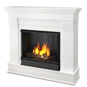 Real Flame Chateau Ventless Gel Fireplace in White - 5910-W