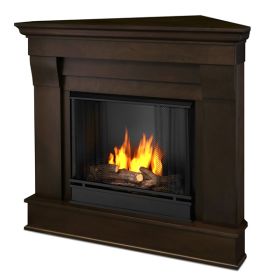 Real Flame Chateau Corner Ventless Gel Fireplace in Dark Walnut - 5950-DW