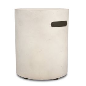 Real Flame Mezzo Round Tank Cover in Antique White - 616-AW
