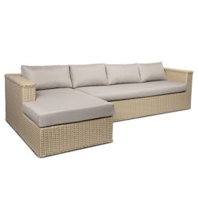 Real Flame Mezzo Sectional Sofa in Taupe - 9671-TP