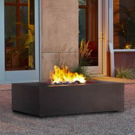 Real Flame Baltic Rectangle Natural Gas Fire Table in Kodiak Brown - T9650NG-KB