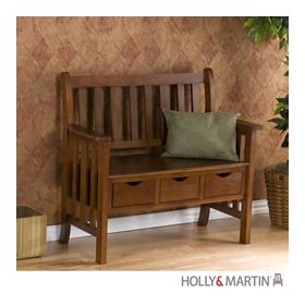Holly & Martin Pecos 3-Drawer Country Bench-Oak - 09-194-011-5-25
