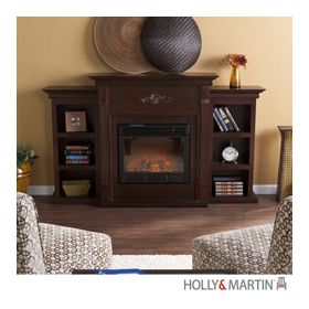 Holly & Martin Fredricksburg Electric Fireplace w/ Bookcases-Espresso - 37-104-023-9-12