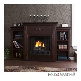 Holly & Martin Fredricksburg Gel Fireplace w/ Bookcases-Espresso - 37-104-031-9-12