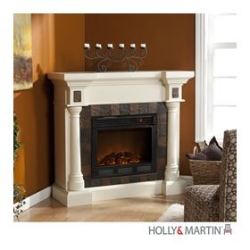 Holly & Martin Weatherford Convertible Electric Fireplace-Ivory - 37-251-023-0-18
