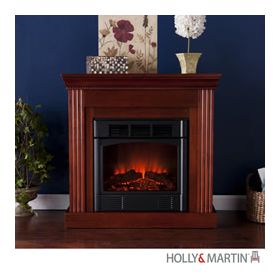 Holly & Martin Bastrop Petite Convertible Electric Fireplace-Mahogany - 37-036-023-0-20