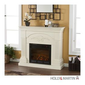 Holly & Martin Salerno Electric Fireplace-Ivory - 37-213-023-6-18