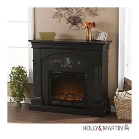 Holly & Martin Salerno Electric Fireplace-Black - 37-213-023-6-01