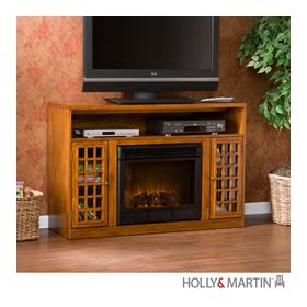 Holly & Martin Akita Media Electric Fireplace-Glazed Pine - 37-014-084-6-29