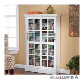 Holly & Martin Emerson Sliding Door Media Cabinet-White - 63-092-039-5-40