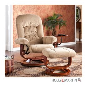 Holly & Martin Tyler Fabric Recliner and Ottoman-Sand - 85-241-045-1-32