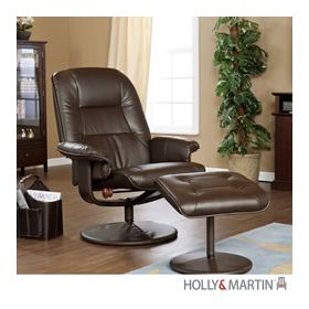 Holly & Martin Columbia Comfortlast Recliner and Ottoman-Brown - 85-071-044-1-04