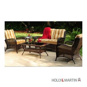 Holly & Martin Kingston 4pc Steel Woven Deep Seating Set by Agio - 71-271-095-1-22