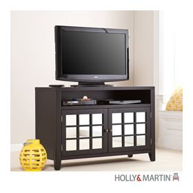 Holly & Martin Carter Mirrored TV/Media Stand-Black - 63-061-055-6-01