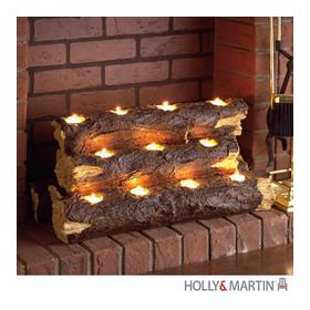Holly & Martin Sierra Tealight Fireplace Log - 37-225-027-4-22