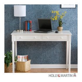 Holly & Martin Parker 2-Drawer Writing Desk-White - 55-188-020-6-40