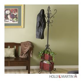 Holly & Martin Graham Hall Tree with Rattan Storage-Black - 47-110-034-3-01