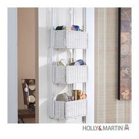 Holly & Martin Hazel Over-the-Door 3-Tier Basket Storage-White - 25-011-043-3-40