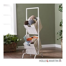 Holly & Martin Abigail 2-Tier Basket Storage-White - 25-011-078-3-40