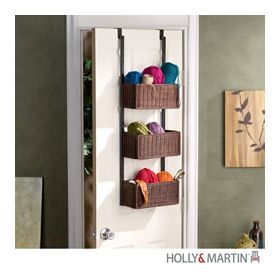 Holly & Martin Hazel Over-the-Door 3-Tier Basket Storage-Espresso - 25-011-043-3-38
