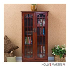 Holly & Martin Grayson Window Pane Media Cabinet-Cherry - 63-112-039-4-05