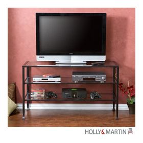 Holly & Martin Guthrie Distressed Metal/Glass TV Stand - 63-113-055-6-01