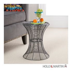 Holly & Martin Metal Spiral Accent Table-Silver - 01-165-080-3-33