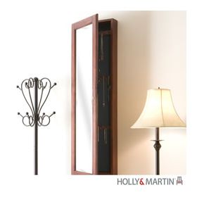 Holly & Martin Sophia Wall-Mount Jewelry Mirror-Cherry - 57-228-059-3-05