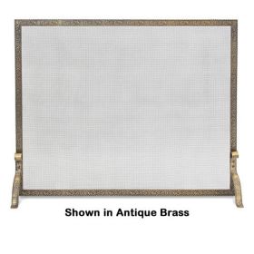 Pilgrim Single Panel Bay Branch Embossed Screen - Antique Brass - 18254