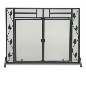 Napa Forge Flat Garden Leaf Screen with Doors - Black - 19334