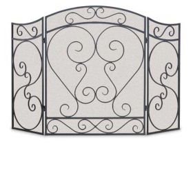 Napa Forge 3 Panel Country Scroll Screen - Black - 19204