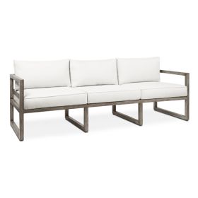 Real Flame Monaco Sofa in Brushed Antique White - 1170-BAW
