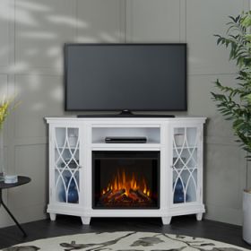 Real Flame Lynette Electric Fireplace in White - 1750E-W