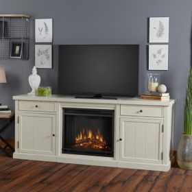 Real Flame Cassidy Entertainment Center Electric Fireplace in Distressed White - 2720E-DSW