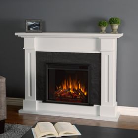 Real Flame Kipling Electric Fireplace in White - 6030E-W