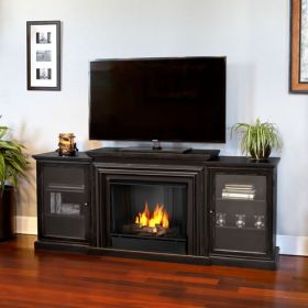 Real Flame Frederick Entertainment Center Gel Fireplace in Blackwash - 7740-BW