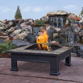 Real Flame Breckenridge Wood Burning Fire Pit in Black - 912-BLK