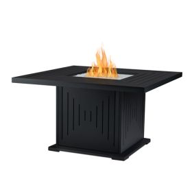 Real Flame Cavalier Propane Fire Table in Black with Natural Gas Conversion Kit - C1270LP-BK