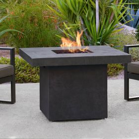 Real Flame Ventura Square Chat Height Gas Fire Table in Kodiak Brown - C9630LP-TKB
