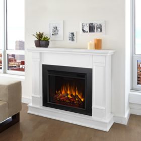 Real Flame Silverton Electric Fireplace in White - G8600E-W