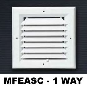 Metal-Fab Extruded Aluminum Sidewall/Ceiling Register 12x12 White 1-Way - MFEASC12W1