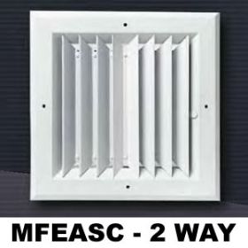 Metal-Fab Extruded Aluminum Sidewall/Ceiling Register 6x6 White 2-Way - MFEASC6W2