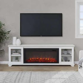 Real Flame Benjamin Landscape Media Electric Fireplace in White - 5110E-W