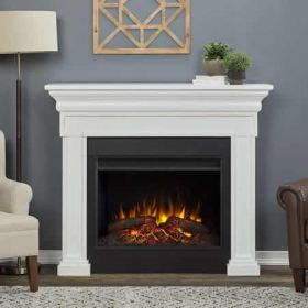 Real Flame Emerson Grand Electric Fireplace in Rustic White - 6720E-RW